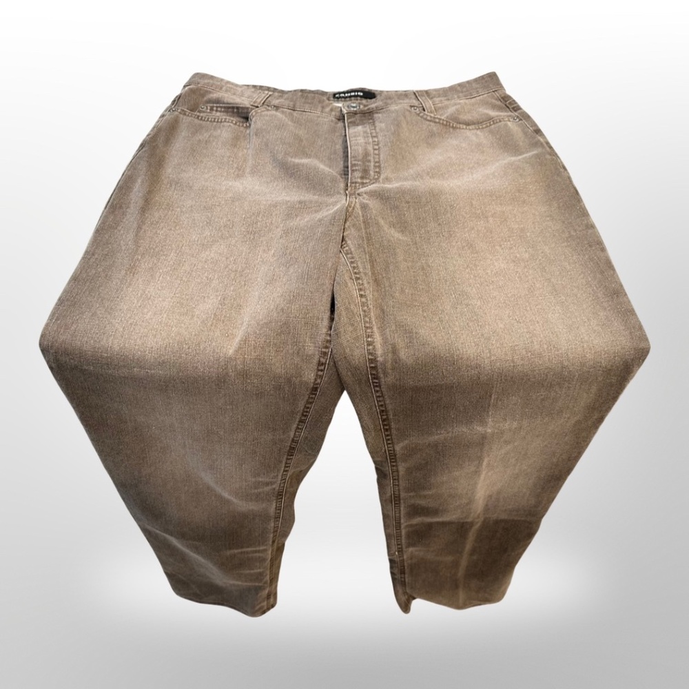 Cambio Sharon Woman's Tan Brown High Rise Straight leg Jeans Pants Trousers 16